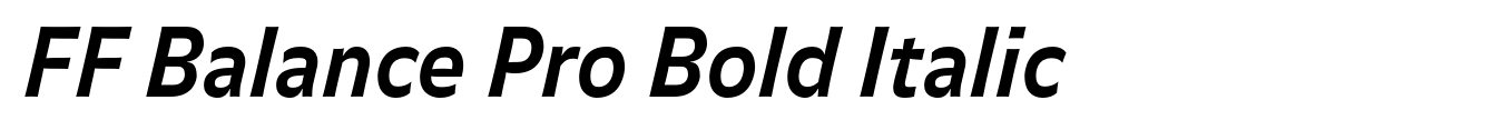 FF Balance Pro Bold Italic
